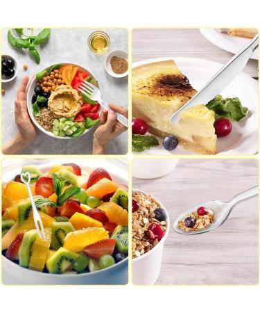 Plastic Cutlery Set 140 Pieces plastic spoons forks Plastic Fruit Fork plastic Knives Durable Quality Reusable and Portable Plastic Cutlery Set for Birthday Parties Camping Cutlery (Clear) - Buy Online on GoSupps.com