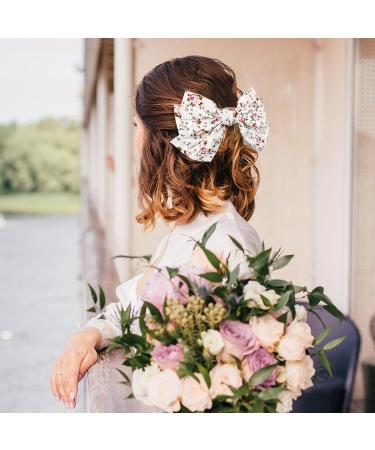 Bow Hair Clip Floral Hair Bows for Women Big Bowknot Hairpin French Hair Clips Hair Barrette Clips Chiffon Hair Bows for Women Girls-1PC style 1 - Buy Online on GoSupps.com
