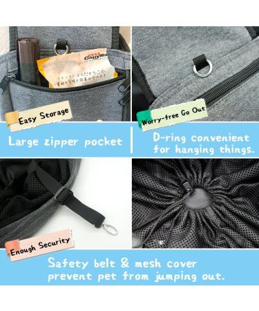NATUYA Dog Sling Carrier - Dark Grey, 8-15 lbs - Breathable Hands-Free Travel Bag for Small Dogs - Adjustable Strap & Pocket - Ideal for Outdoor Hiking - Buy Online on GoSupps.com