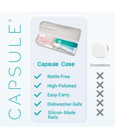 Dental Retainer Travel Case with Aligner Removal Tool - Compact Holder for Retainers, Partial Dentures, Guards, Aligners - Includes Toothbrush & Toothpaste Box - Buy Online on GoSupps.com