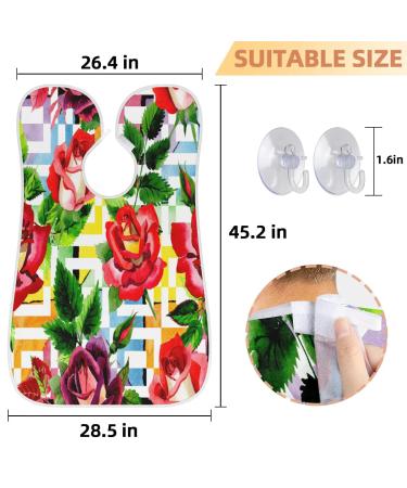 Geometric Rose Beard Bib Apron | Non-Stick Waterproof Beard Hair Catcher for Men | Grooming Cape with Suction Cups | Perfect Gifts for Men - Buy Online on GoSupps.com