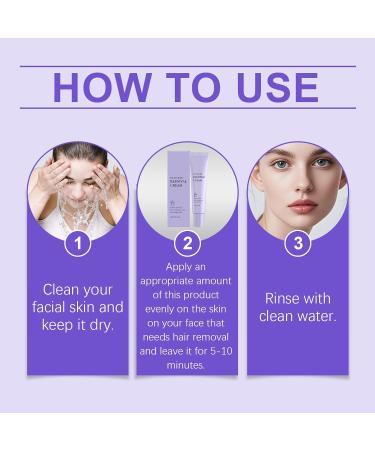 VKaoess Womens Facial Hair Removal Cream for Soft Skin Gentle hair removal cream for face and body painless bikini and gentle hair solution smooth skin for the most young skin types 3 pieces - Buy Online on GoSupps.com