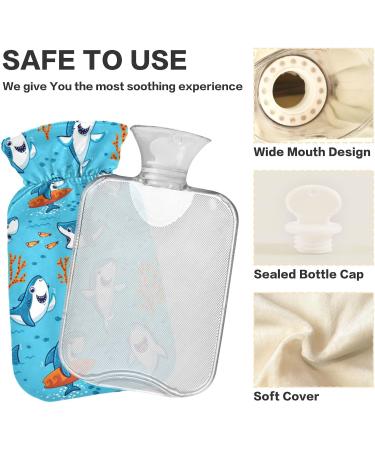 Shark's Hot Water Bottle with Cover - 1L for Pain Relief & Comfort | Warm & Cold Compress Solutions - International Shipping Available - Buy Online on GoSupps.com