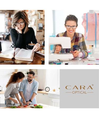 CARA 2 Pack Progressive Multifocus Reading Glasses with Blue Light Blocking - Workspace for Near Range (C2 2.00 Diopters) - Buy Online on GoSupps.com