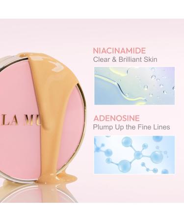 LA MUSE Correct Care Complete Cushion Foundation - Moisture Glow Full Coverage Lightweight Natural Beige for All Skin Tones | Protects & Radiates Skin (1 Refill Included) - International Shipping Available - Buy Online on GoSupps.com