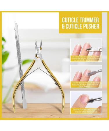 Teenitor Nail and Cuticle Care Tools Kit with Cuticle Remover, Clipper, Peeler, Cuticle Oil, Nail Files, Buffer, and Cotton Pads - Buy Online on GoSupps.com