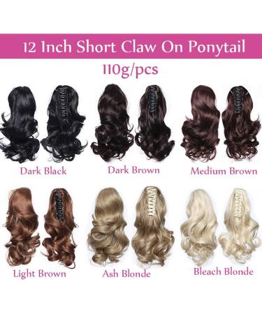 Long Short Claw Ponytail Hair Extension | Clip in Hairpiece | 21 Straight Dark Black - Buy Online on GoSupps.com