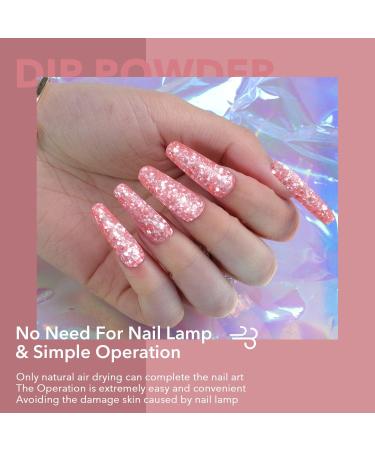 Aokitec 28g Shining Pink Nail Dipping Powder - French Powder Pro Collection for DIY Manicure - Long-Lasting & Odor-Free Formula - Buy Online on GoSupps.com