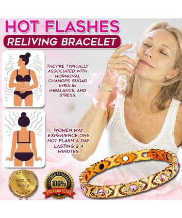 Magnetic Lymph Detox Bracelet Ladies Energy Health Bracelets for Hot Flashes Arthritis Pain Relief Slimming Sleepless Real Crystal Blood Sugar Control Ring Gifts Women Girls (Silver + Gold) - Buy Online on GoSupps.com