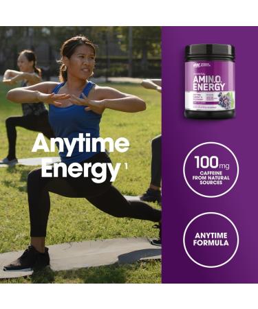 ON Essential Amino Energy | Amino Acid & Energy Formula | 5 Grams of Amino Acids 100 mg of Naturally Sourced Caffeine 5 Calories Sugar Free | 65 Servings (Grape) Grape 65 Servings (Pack of 1) - Buy Online on GoSupps.com