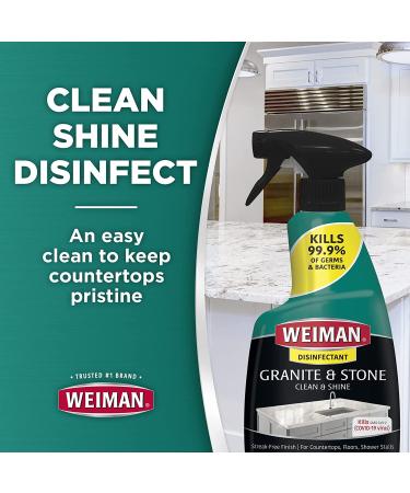 Weiman Disinfectant Granite Cleaner and Polish Bundle - Safely Clean, Disinfect, and Shine Granite, Marble, Quartz, and More - Buy Online on GoSupps.com