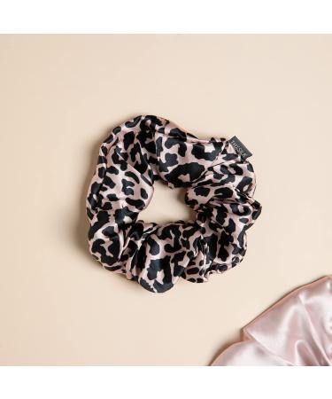 THXSILK Silk Scrunchies 19 Momme Printed Silk Hair Rings Women Ponytail Holder Silk Hairband (Animal Print)