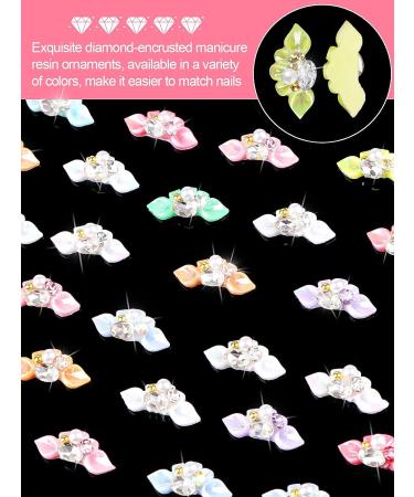 Kalolary 30pcs 3D Flower Nail Charms Rhinestones for Acrylic Nail Decorations - Nail Art Stud Accessories in 10 Colors - Buy Online on GoSupps.com