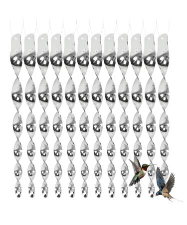 WODJR 40Pcs Bird Scare Rods Bird Deterrent Scarer Rods Garden Supplies Reflective Scare Rods Bird Scare Twister Rods Spiral Reflectors Reflective Bird Deterrent Control Device for Outdoor Garden Yard