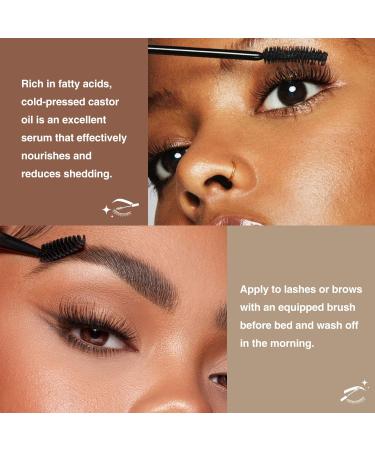 SALUBRITO 120ml Organic Castor Oil for Eyelashes Eyebrows Hair Skin Body Beard Nail 100% Pure & Natural Hair Oil Cold-Pressed with Lash Brush & Brow Brush Set - Buy Online on GoSupps.com