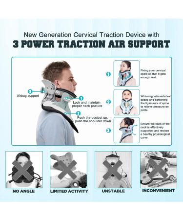 Buy Neck Extensor Orthopedic Device - Electric Air Pump Cervical Traction for Neck Pain Relief - 3 Power Traction & 8 Airbag Support - Buy Online on GoSupps.com
