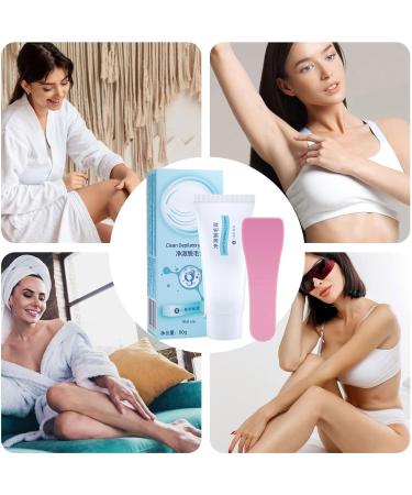 Depilatory Cream 60g Armpit Hair Remover With Scraper Smooth Skin For Legs Arms Men Bikini & Intimate Zone Women Armpits - Buy Online on GoSupps.com