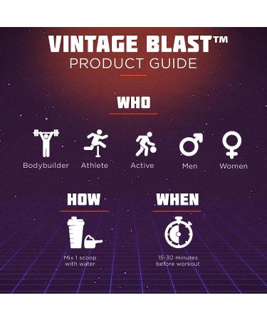 Vintage Blast Pre-Workout Energy Powder Supplement - Mango Peach Flavor, 306g - Buy Online on GoSupps.com