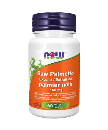 NOW Supplements Saw Palmetto Extract 160mg Softgels 60 Count 60 count (Pack of 1)