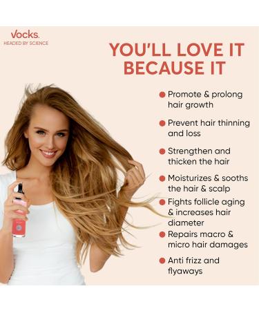Vocks Hair Growth Serum - Anti Thinning & Hair Loss Treatment for Men & Women | 2oz (One Month Supply) - Hair Regrowth Formula - Buy Online on GoSupps.com
