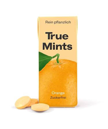 True Gum True Mints - 18er DISPLAY | Sugar-Free Orange Pastilles | Vegan & Plant-Based Chewing Gum 18 x 13g Pack - Buy Online on GoSupps.com