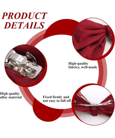 Hair Clips with Bow 2 Hair Accessories for Women Pure Colour Hair Bow Soft Satin Hair Bows for Girls Fashions Girls Hair Accessories Spring Clip Hair Jewellery Black Bow Red Hair Bow for Women Girls - Buy Online on GoSupps.com