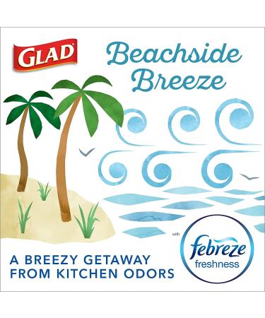 Glad Small Kitchen Drawstring Trash Bags 4 Gallon 80 Count - Febreze Beachside Breeze Scented - Multicolor - Buy Online on GoSupps.com