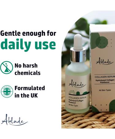 Collagen Serum for Face by Ablude with Hydrolyzed Collagen Face Serum & Panthenol Skin & Face Care Must Have Anti Ageing Facial Serum - Buy Online on GoSupps.com