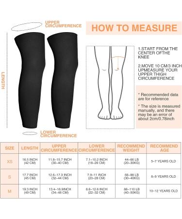Kids Long Compression Leg Sleeves - 4 Pairs Non Slip UV Protection for Basketball, Running, Sports - Boys & Girls Youth Size (Black/White/Blue/Green) - Buy Online on GoSupps.com