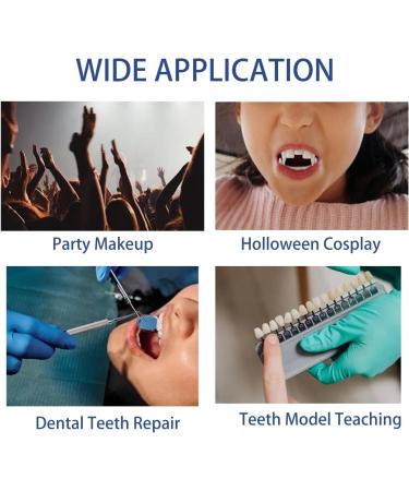 56 Pcs False Teeth Fake Teeth 2 Sets Synthetic Resin Dental Tooth Upper Lower Denture Tooth Party Horror Prop Makeup DIY Replacement 22 A2 - Buy Online on GoSupps.com