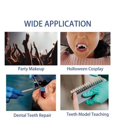 56 Pcs False Teeth Fake Teeth 2 Sets Synthetic Resin Dental Tooth Upper Lower Denture Tooth Party Horror Prop Makeup DIY Replacement 23 A3 - Buy Online on GoSupps.com