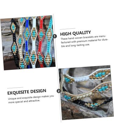 TENDYCOCO 2 Pcs Colorful Bead Bracelet Woman Fabric Wirstlet Hand Weave Bracelet Bracelets for Women Beaded Bracelets for Woven Strand Bracelet Decorative Chain Miss Braided Rope To Weave 25x1cm Coffee - Buy Online on GoSupps.com
