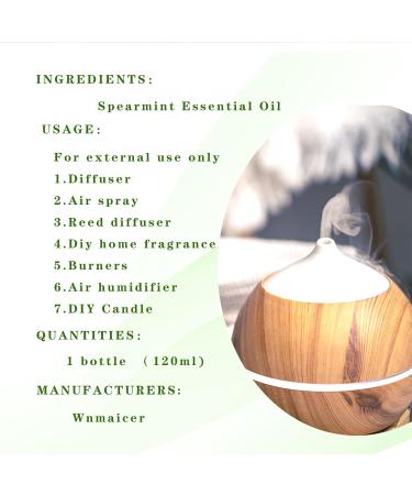 100% Pure Spearmint Essential Oil 4 Fl Oz - Aromatherapy Massage Skin Care & More - Versatile 120 ML for Hair Laundry & DIY Projects - Buy Online on GoSupps.com
