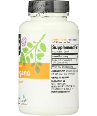 365 by Whole Foods Market Oil of Oregano Standardized Formula Antioxidant Support Vegan Liquid Capsules 120 Count 120 Count (Pack of 1) - Buy Online on GoSupps.com