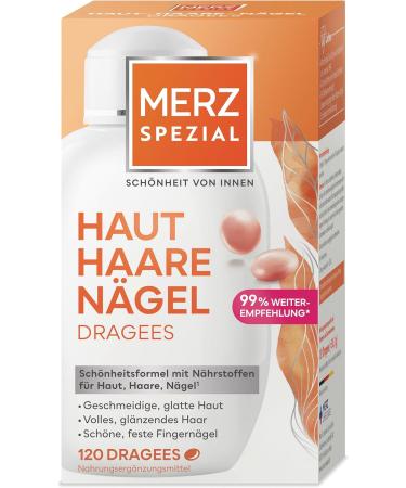 Merz Special Skin Hair Nail Dragees | Dietary Supplements with 13 Micro-Nutrients for Radiant Skin Shiny Hair & Strong Nails - 120 Dragees - Buy Online on GoSupps.com