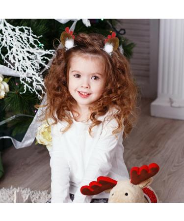 2 Pairs Christmas Hair Clip - Christmas Reindeer Antlers Headdress Cute Reindeer Antlers Ears Hairpins Christmas Party Hair Accessories for Girls Women - Buy Online on GoSupps.com