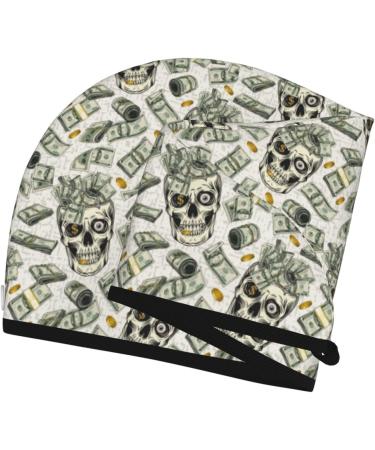 Premium Hair Towel Wrap - Quick Drying Turban with Button - Skull Design for Effortless Hair Care - Buy Online on GoSupps.com