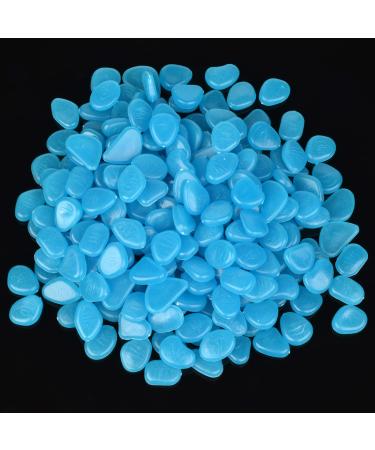 220 pieces of fluorescent stone bright stones for garden glowing decorative stones aquarium stone steps for sidewalks aquarium flower bed vase terrace lawn decor plants (blue) 220 pieces blue