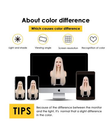 ENTRANCED STYLES 26 Inch Platinum Blonde Straight Wig for Women - Synthetic Cosplay Halloween Party Wig - Buy Online on GoSupps.com