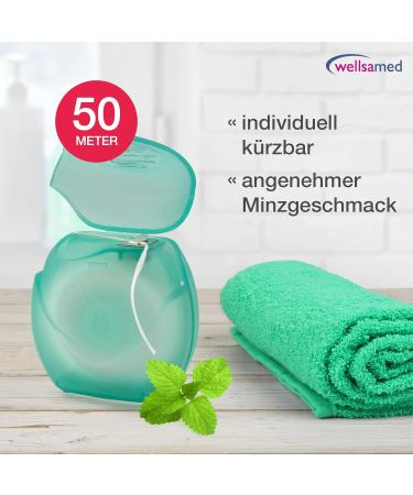 Wellsamed Unwaxed Fluffy Dental Floss 50m - Mint Flavor (6 Pack) | International Shipping Available - Buy Online on GoSupps.com