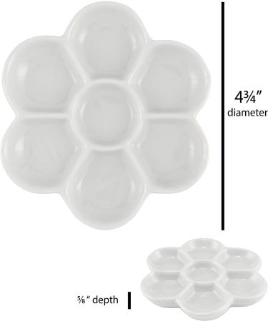 Creative Mark Glazed Flower Porcelain Paint Palette Tray - White, 4 Diameter - Ideal for Watercolor, Gouache & Color-Mixing - 1 Pack - Buy Online on GoSupps.com