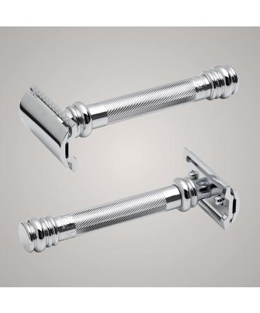 Merkur 38C Barber Pole Razor - Gloss Chrome Closed Comb Ideal for Wet Shaving - Premium German Craftsmanship - Buy Online on GoSupps.com