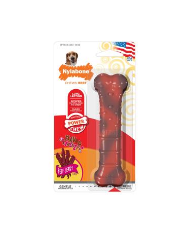Structured nylabone dura chew beef-jerky-power-chew-chewing bones for extremely heavy chewing dogs-medium-for dogs up to 16 kg multi-colored M