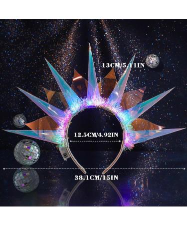 Zoestar Light Up Headbands LED Goddess of Liberty Crown Headband Glowing Nightclub Hair Band Party Rave Hair Accessories for Women and Girls - Buy Online on GoSupps.com