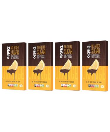 Diablo Diablo Dark Chocolate Bar with Orange | No Added Sugar Gluten-Free | Suitable for Diabetics | Perfect for Gifting | 75g