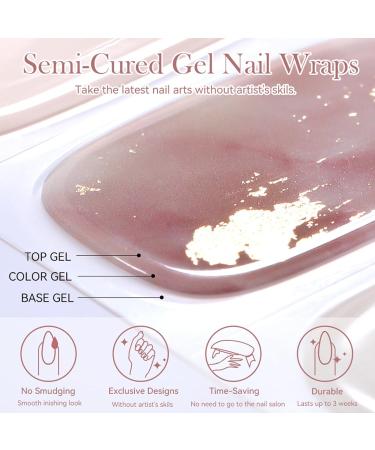 Semi Cured Gel Nail Strips - Red Tips French Manicure Stickers (18Pcs) - Long Lasting UV/LED Gel Nail Wraps - Buy Online on GoSupps.com