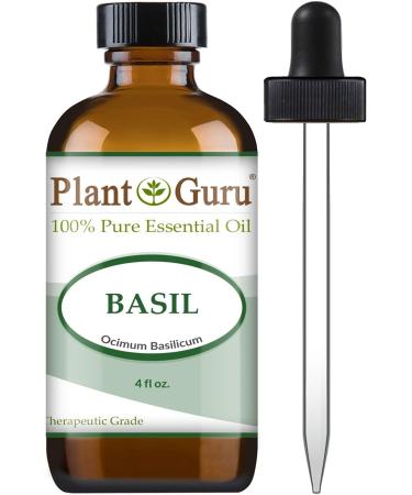 Basil Essential Oil 4 oz 100% Pure Undiluted Therapeutic Grade.