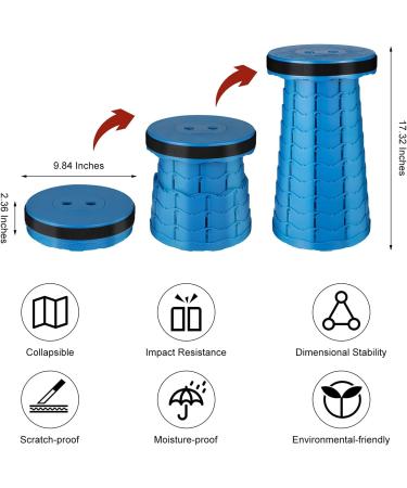 BOWINR 2 Pack Portable Telescopic Stool - Lightweight Folding Chair for Camping, Fishing, Hiking - Max Load 600 lbs - Blue & Grey (2022) - Buy Online on GoSupps.com