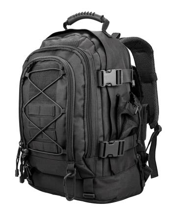 WolfWarriorX Men Backpacks Large Capacity Military Tactical Hiking Expandable 39L-60L Backpack Black