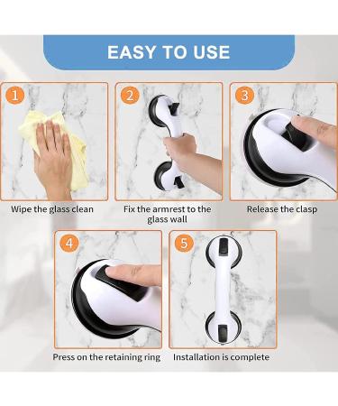 2 Pack Suction Grab Bars Bathroom Balance Bar wit Shower Handle with Strong Hold Suction Cup Safety Suction Cups Assist Bath Handle for Elderly Injury Handicap(12 Inch) - Buy Online on GoSupps.com
